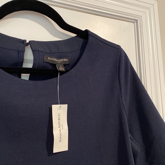 Banana Republic Navy Short Sleeve Blouse - Picture 2 of 4